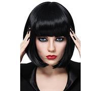 TLT Synthetic Straight Short Hair Bob Natural Wigs 11.5 with Flat Bangs COSPLAY Wig for Women Natural As Real Hair (Black) BU027BK by TLTSHOPS