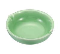 TLTLT Encrier en céramique verte for calligraphie chinoise, pierre à encre traditionnelle avec porte-pinceau for débutants.(Green)