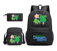 TLXNN Battle for Dream Island Sac à dos pour enfants 3 en 1 avec boîte à bandoulière, trousse à crayons pour adolescentes, cartable, sac à livres imprimé anime mignon