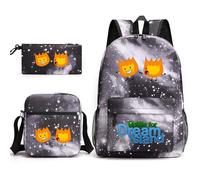 TLXNN Battle for Dream Island Sac à dos pour enfants 3 en 1 avec boîte à bandoulière, trousse à crayons pour adolescentes, cartable, sac à livres imprimé anime mignon