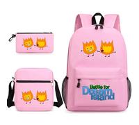 TLXNN Battle for Dream Island Sac à dos pour enfants 3 en 1 avec boîte à bandoulière, trousse à crayons pour adolescentes, cartable, sac à livres imprimé anime mignon, Type T, 3PCS SET