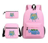 TLXNN Battle for Dream Island Sac à dos pour enfants 3 en 1 avec boîte à bandoulière, trousse à crayons pour adolescentes, cartable, sac à livres imprimé anime mignon, Type D, 3PCS SET
