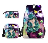 TLXNN Maomao Ensemble sac à dos 3 en 1 avec sac à bandoulière et trousse à crayons Jinshi Anime Sac à dos avec poche avant, Type M, 3PCS SET