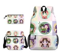 TLXNN Maomao Ensemble sac à dos 3 en 1 avec sac à bandoulière et trousse à crayons Jinshi Anime Sac à dos avec poche avant, Type G, 3PCS SET