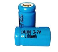 TLYA Compatible pour 2PCS 3,7 V 10180 Lithium ION Rechargeable Battery Li-ION Cell Baterias Pilas 100Mah pour LED Lampe De Poche Digital Device