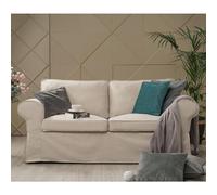 TLYESD Housse de Rechange pour canapé IKEA Ektorp 2 Places, Tissu en Coton, Kaki Clair