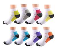 Tlynsnil Lot de 8 paires de chaussettes de compression pour homme et femme - Chaussettes de compression - Chaussettes de sport - Fasciite plantaire - Soutien de la voûte plantaire - Course à pied -