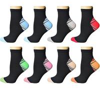 Tlynsnil Lot de 8 paires de chaussettes de compression pour homme et femme - Chaussettes de compression - Chaussettes de sport - Fasciite plantaire - Soutien de la voûte plantaire - Course à pied