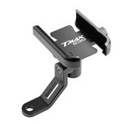 TLYSMG Support de téléphone portable pour guidon de moto, support de téléphone portable pour Y-amaha TMAX 530 T-Max 530 TMax-530 2017-2020, support de rétroviseur noir