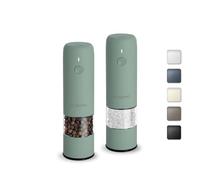 TLYSXPRO Mini Moulin à Sel et Poivre Électrique, Lot de 2, Rechargeable USB Type-C, Réglage de Mouture Extérieur, Moulin à Épices Électrique Compact avec Brosse de Nettoyage (Sage Green)
