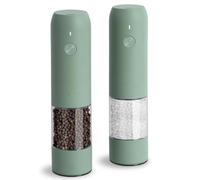 TLYSXPRO Moulin à Sel et Poivre Électrique, Ensemble de 2, Rechargeable par USB, Mouture Réglable, Moulin à Poivre Électrique avec Lumière LED, Brosse de Nettoyage, Accessoire de Cuisine, Sauge