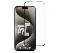 TM-Concept® Verre trempé pour Apple iPhone 15 Pro Max - Gamme Integral Protect - Cadre Noir - Vitre de protection radian 2.5D - Résistance chocs et rayures 9H - Qualité AAA+ [ 1 unité ]