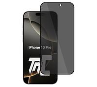 TM-Concept® Verre trempé teinté compatible avec Apple iPhone 16 Pro - Vitre protection avec filtre anti-espion et cadre Noir - Radian 2.5D - Résistance chocs et rayures 9H Qualité AAA+ [ 1 unité ]