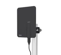 TM Electron TMANT015 Antenne TV d'intérieur ou d'extérieur avec amplificateur intégré 40 DB, Ultra compacte, Orientation 360°, Montage Mural ou mât et résistante aux intempéries