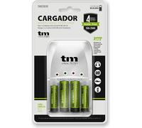 TM Electron TMBCR010 Chargeur avec 4 capacités de batterie, Indicateurs LED de l'état de charge de, Protection contre l'inversion de polarité, 2 piles AA (2450 mAh) et 2 piles AAA (900 mAh) incluses,