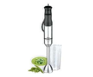 TM Electron TMPBA016 Batteur à main avec 1200 W de puissance, cloche et arbre en acier inoxydable, gobelet gradué de 600 ml, poignée ergonomique et antidérapante