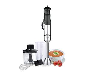 TM Electron TMPBA017 Batteur à main avec 1200 W de puissance, hotte aspirante et axe en acier inoxydable, verre doseur de 600 ml, poignée ergonomique et antidérapante