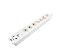 TM Electron TMUAD306 multiprise 6 prises avec interrupteur et 2 USB Blanc