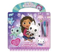 TM ESSENTIALS Gabby's Designer Livre de coloriage pour enfants avec livre de dessin, stylos et autocollants - Kit créatif avec pochoirs et poignée de transport