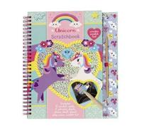 TM Essentials 071605 Unicorn Scratch Book : Livre à gratter et à colorier avec pochoirs et Autocollants avec Motifs Licorne, Livre d'activités pour la Maison et Les déplacements