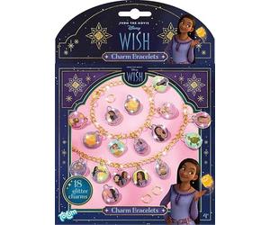TM ESSENTIALS Wish - Kit de fabrication de bijoux Disney Bracelet à paillettes avec breloques bouffantes, cadeau de bricolage pour filles à partir de 5 ans, idée cadeau pour les fans de Disney