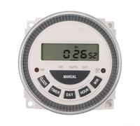 TM619 Minuteur numérique programmable 7 jours, 16 programmes marche/arrêt quotidiens, écran LCD avec affichage LED, fonction mémoire en cas de panne de courant, pour 12 V/24 V/110 V/220 V, charge 16 A