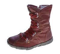 TMA Bottines pour femme en cuir, noires, jaunes, bleues, rouges, verts, blanches, bottes d'hiver à hauteur de chevilles, en cuir véritable, doublées - rouge - Rot,