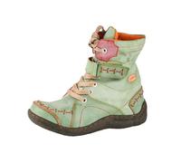 TMA EYES Women's PU Leather Non-slip Lace-up casual ankle boots fashion non-slip and patchwork with handstitching upper Boots(Vert,40)