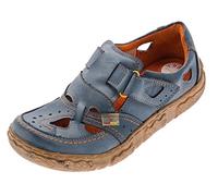 TMA Sandales pour femme Comfort 7008 - En cuir véritable - Plusieurs couleurs - Imprimé journal - Bleu - bleu, 36 EU