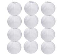 Tmade Lot de 12 lanternes en Papier Blanc de 20 cm pour décoration extérieure : Anniversaire, Mariage, fête, Jardin, décoration de la Maison, Festival
