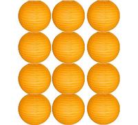 Tmade Lot de 12 lanternes en Papier Orange de 30 cm pour décoration extérieure : Anniversaire,Mariage, fête, Jardin, décoration de la Maison, Festival