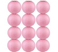 Tmade Lot de 12 lanternes en Papier Rose de 30 cm pour décoration extérieure : Anniversaire, fête prénatale, Mariage, fête, Jardin, décoration de la Maison, Festival