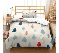 TMBKSDLLB Forêt Ensemble Housse Couette 3P Qualité Hôtel avec Housses Oreillers Fermeture Éclair Respirant Stylé Polyvalent Doux Flou Single(135x200cm)