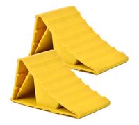 TMBMLPP 2PCS Cales de Niveau, Cales de Roue, 15.5*9*9cm, en HDPE Robuste, Capacité Max. 1,5 t, Sabot d’arrêt Automobile pour Véhicule Remorque Voiture Camping, Car Caravane, Bloque-Roue Cales de Frein
