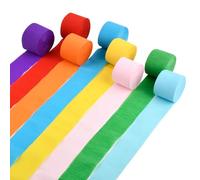 TMBMLPP 8 Rouleaux de Papier Crépon, Crépon Papier Multicolores,Serpentin en Papier Coloré pour Décoration de Fête, Papier Crépon Rouge Fleuriste, Créer Des Fleurs Bricolage Décoration, 4,5 cm x 25 m