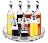 TMBMLPP Lazy Susan - Porte-épices - Plateau pivotant pour réfrigérateur 2 pièces - 23 cm+4 cm - Organiseur pivotant - Conteneur pivotant - Plat - Réfrigérateur - Épices dans la cuisine, salle de bain,