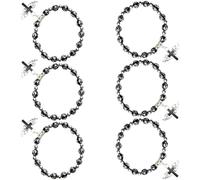 Tmboryuu 6 paires de bracelets Meet Patron, bijoux spirituels empilables, avec perles de baptême, même pour toutes les époques, pour et adultes