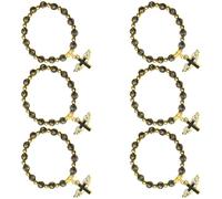 Tmboryuu 6 paires de bracelets Meet Patron, bijoux spirituels empilables, avec perles de baptême, même pour toutes les époques, pour et adultes