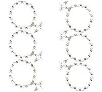 Tmboryuu 6 paires de bracelets Meet Patron, bijoux spirituels empilables, avec perles de baptême, même pour toutes les époques, pour et adultes