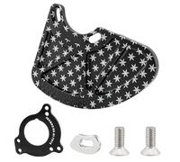 Tmboryuu Bouclier de plateau de vélo en alliage d'aluminium pour pédalier à vitesse unique 26T 38T protection contre les roches avec installation universelle de plateau de vélo