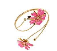 Tmboryuu Bracelet élastique floral extensible fabriqué en alliage convivial pour les amateurs de mode durable et un look unique, taille unique, Comme décrit