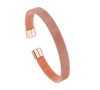 Tmboryuu Bracelet jonc moderne en forme de C en acier inoxydable réglable unisexe bijoux délicats en maille d'acier inoxydable, One Size, Comme décrit