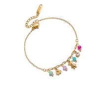 Tmboryuu Bracelet polyvalent en acier inoxydable sur le thème des fleurs avec extension pour un ajustement confortable. Fleur en acier inoxydable, One Size, Comme décrit