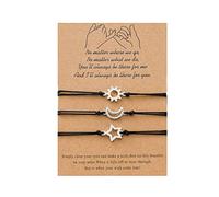 Tmboryuu Bracelets d'amitié simples en forme d'étoile, de lune et de soleil faits à la main pour filles, sœurs, bijoux tissés pour hommes, nœud d'amitié, réglable pour meilleur ami
