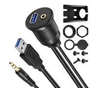 Tmboryuu Câble d ' extension polyvalent, cordon sonore USB3.0 et ligne sonore de 3.5mm, adapté de données rapide et à un lien clair entre les bureaux
