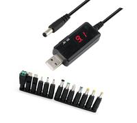 Tmboryuu Câble de suralimentation USB DC5.5 DC5V 9V 12V avec 13 adaptateurs, configurations sans outil pour une restauration rapide de l ' alimentation de l ' appareil Cordon d ' alimentation USB