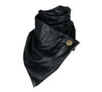 Tmboryuu Cache-cou écharpe foulard chaud détachable faux col chaud hiver cyclisme coupe-vent écharpe en cuir synthétique, Noir , Taille unique