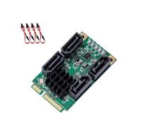 Tmboryuu Carte d ' Extension SATAIII 4 Ports, adaptateurs MiniPCIe, chipset Marvells, Bande passante 6 / s, Prise en de l ' échange à Chaud