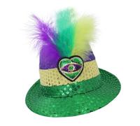 Tmboryuu Casquette Jazzy à plumes et paillettes pour les fêtes de carnaval, les célébrations de vacances avec des couleurs chatoyantes pour les fêtes de StPatricks StPatricks Day Hat