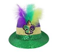 Tmboryuu Casquette Jazzy à plumes et paillettes pour les fêtes de carnaval, les célébrations de vacances avec des couleurs chatoyantes pour les fêtes de StPatricks StPatricks Day Hat